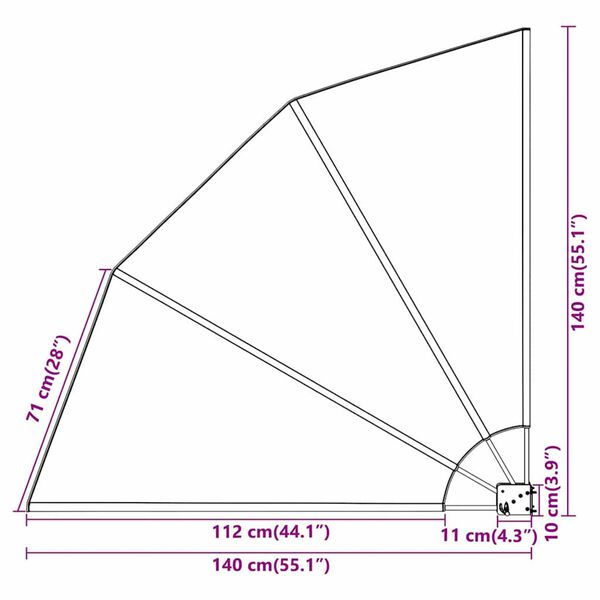 vidaXL Αδιάφανο σκίαστρο μπαλκονιού Άμμος 140 x 140 cm ύφασμα