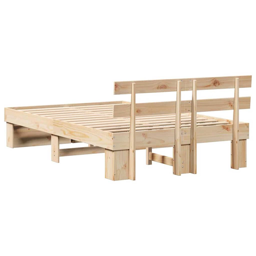 vidaXL Σκελετός Κρεβατιού Καφέ 120 x 190 cm Μασίφ ξύλο πεύκου