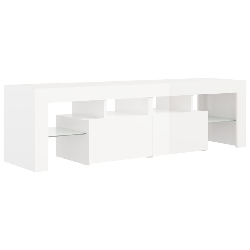 vidaXL Έπιπλο Τηλεόρασης με LED Γυαλιστερό Λευκό 140x36,5x40 εκ.