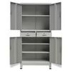 vidaXL Ντουλάπα Γραφείου με 4 Πόρτες Γκρι 90 x 40 x 180 εκ. Ατσάλινη
