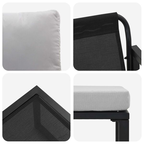 vidaXL Σετ Καναπέ Κήπου 4 pcs Μαύρο 61 x 72.5 x 71 εκ. Ατσάλι