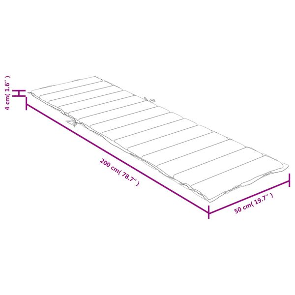 vidaXL Μαξιλάρι Ξαπλώστρας Κρεμ Μελανζέ 200x50x4 εκ. Ύφασμα