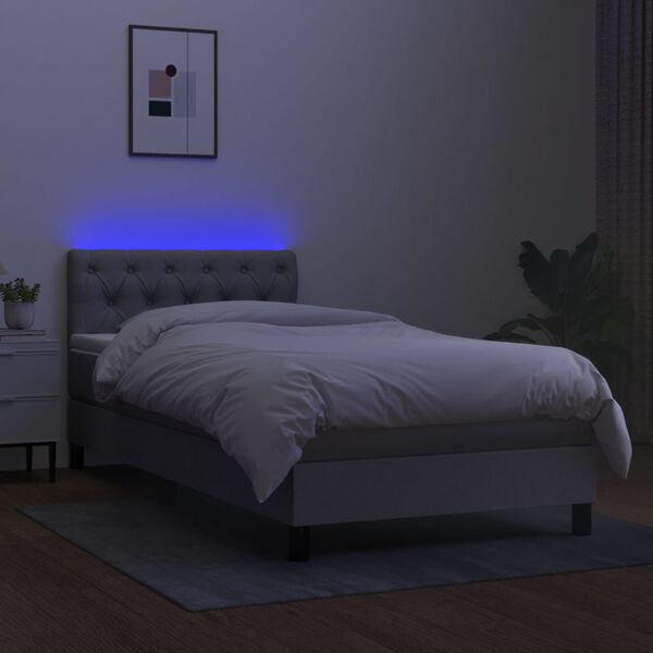 vidaXL &Kappa;&rho;&epsilon;&beta;ά&tau;&iota; Boxspring &mu;&epsilon; &Sigma;&tau;&rho;ώ&mu;&alpha; & LED &Alpha;&nu;.&Gamma;&kappa;&rho;&iota; 80x200 &epsilon;&kappa;. &Upsilon;&phi;&alpha;&sigma;&mu;ά&tau;&iota;&nu;&omicron;