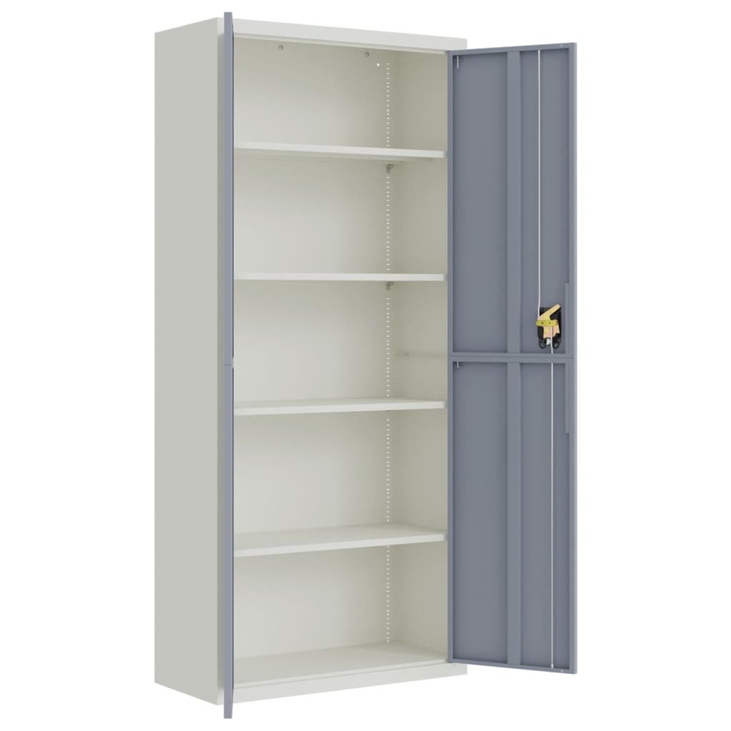 vidaXL Αρχειοθήκη Ανοιχτό Γκρι & Σκούρο Γκρι 90x40x200 εκ. Ατσάλινη