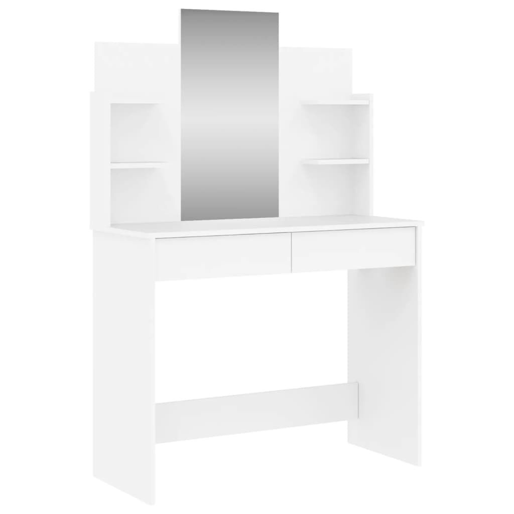 vidaXL Μπουντουάρ με Καθρέφτη Λευκό 96 x 39 x 142 εκ.