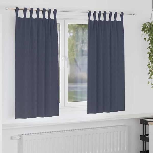 vidaXL Κουρτίνες με κουρτίνες 2 pcs Ανθρακί Πολυεστέρας