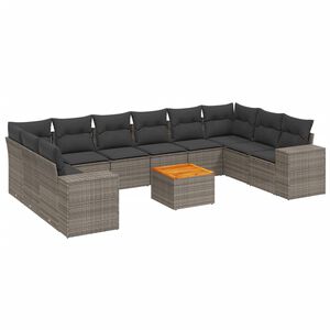 vidaXL Patio Sofa Set 10-&theta;έ&sigma;&iota;&alpha; Grey and Dark Grey