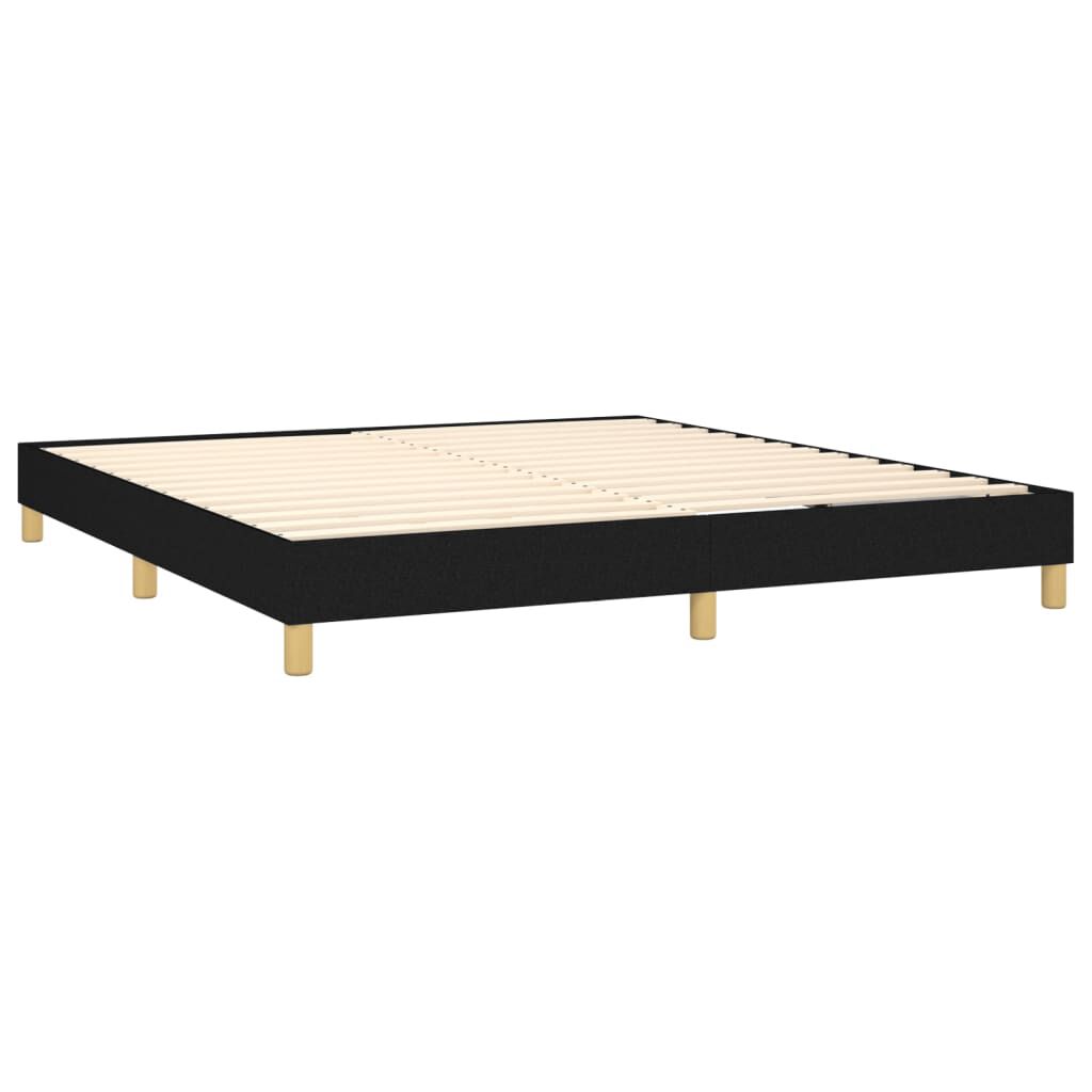 vidaXL Κρεβάτι Boxspring με Στρώμα Μαύρο 180x200 εκ. Υφασμάτινο