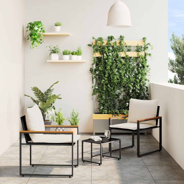 vidaXL &Sigma;ύ&nu;&omicron;&lambda;&alpha; &epsilon;&pi;ί&pi;&lambda;&omega;&nu; &mu;&epsilon; &mu;&alpha;&xi;&iota;&lambda;ά&rho;&iota; 3 pcs &Mu;&alpha;ύ&rho;&omicron; &kappa;&alpha;&iota; &Kappa;&rho;&epsilon;&mu; &Lambda;&epsilon;&upsilon;&kappa;ό &Rho;&alpha;&tau;ά&nu;