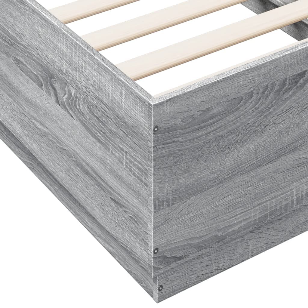 vidaXL Πλαίσιο Κρεβατιού Γκρι Sonoma 75x190 εκ. Επεξεργασμένο Ξύλο