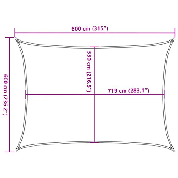 vidaXL Πανί Σκίασης Κρεμ 6 x 8 μ. από HDPE 160 γρ./μ²