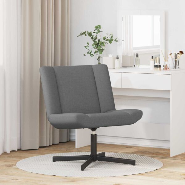 vidaXL Περιστρεφόμενη καρέκλα Σκούρο γκρι 63 x 75 x 76 εκ ύφασμα