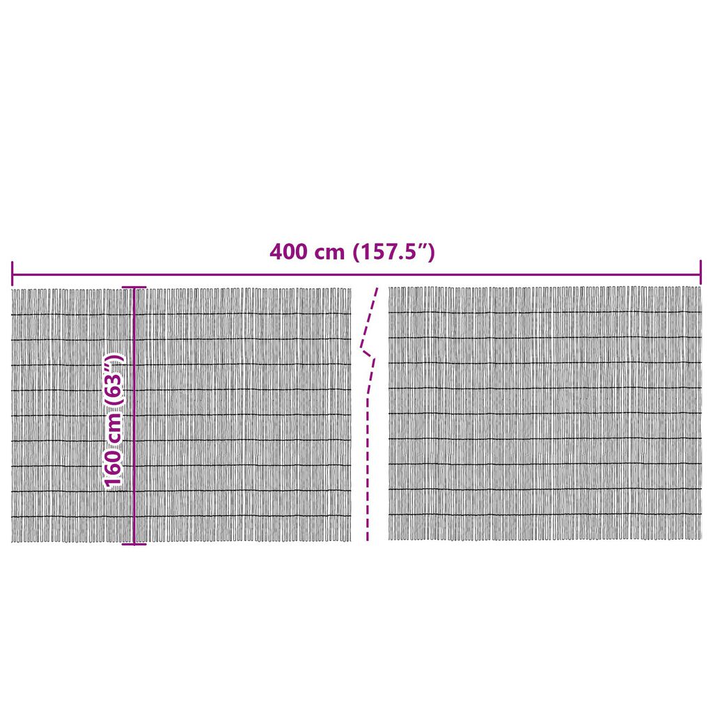 vidaXL Φράχτης Καλάμι Κήπου 400x160 εκ