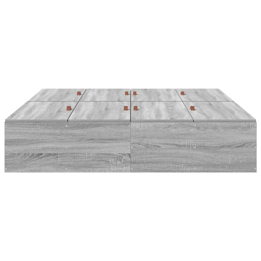 vidaXL Κρεβάτι Αποθήκευσης Γκρι Sonoma 150x200 εκ