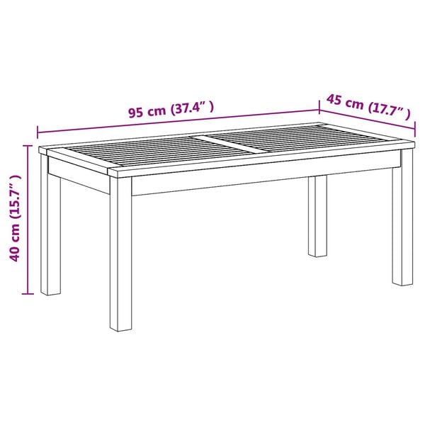 vidaXL Σετ Καναπέ Κήπου 2 pcs Καστανό Μασίφ ξύλο teak
