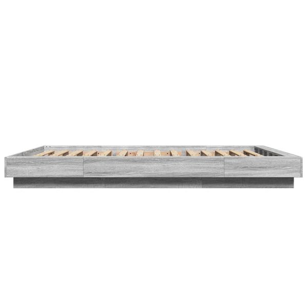 vidaXL Πλαίσιο Κρεβατιού με LED Γκρι sonoma 120x190εκ. Επεξ. Ξύλο