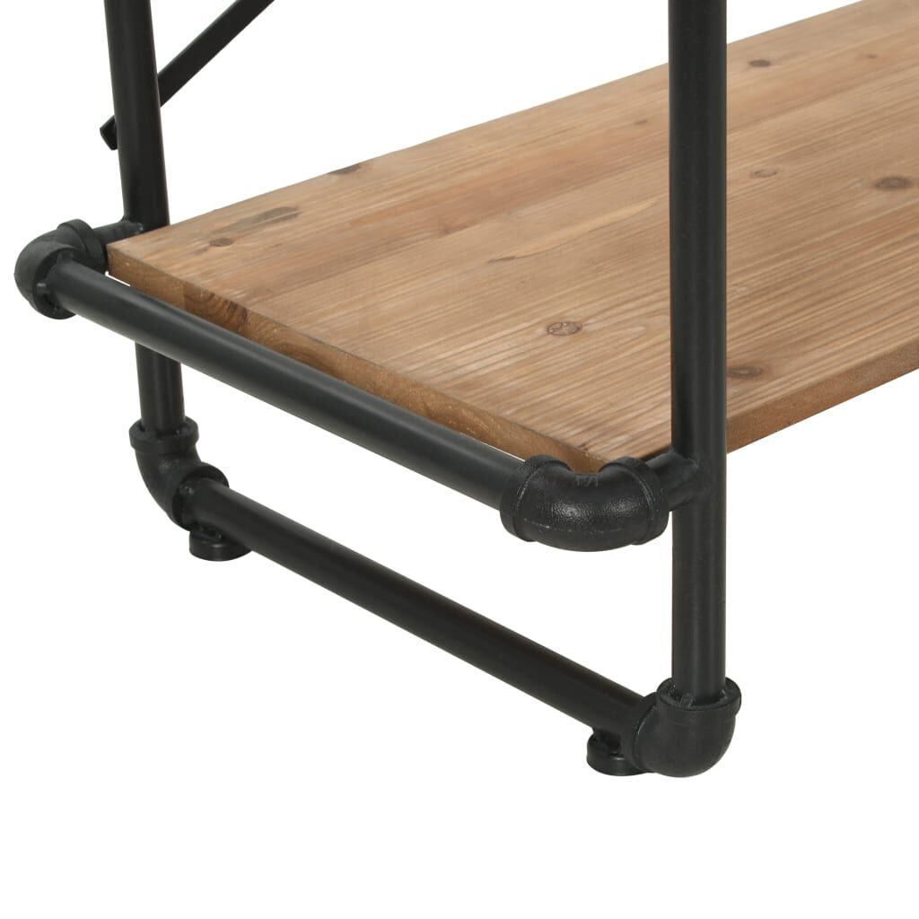 vidaXL Βιβλιοθήκη 120 x 42 x 180 εκ. από Μασίφ Ξύλο Ελάτης / Ατσάλι