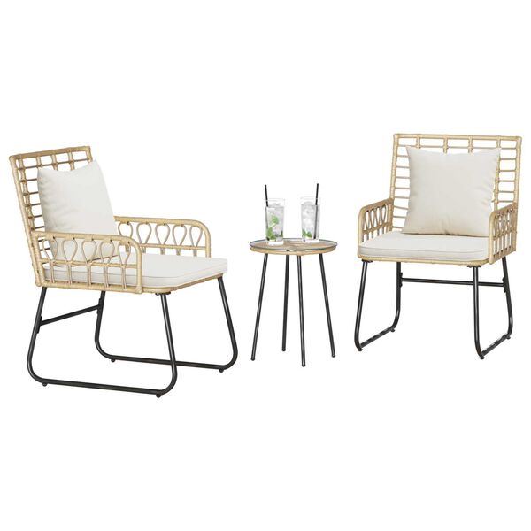 vidaXL Σέτ φαγητού για κήπο 3 pcs Μαύρο, Ανθρακί 35 x 35 x 45 εκ