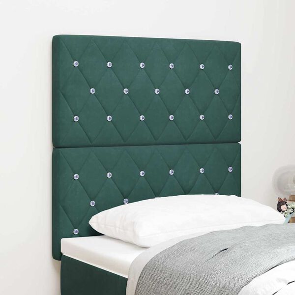 vidaXL Βελούδινο Κεφαλάρι Argyle Σκούρο πράσινο 80 cm Βελούδο
