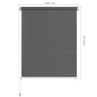 vidaXL Στόρι Σκίασης Ρόλερ Εξωτερικού Χώρου Ανθρακί 400 x 230 εκ.