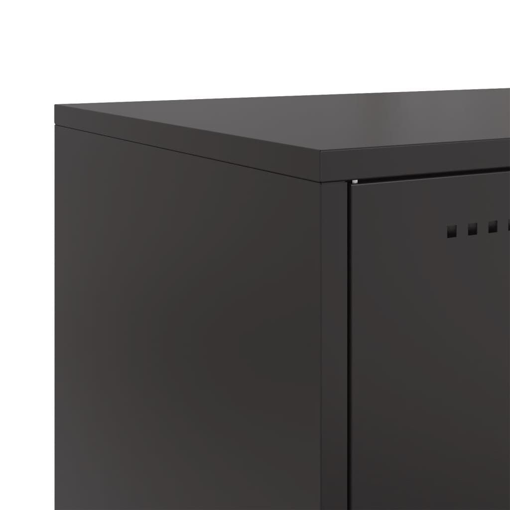 vidaXL Ντουλάπι Μαύρο 100,5x39x107 εκ. Ατσάλινο