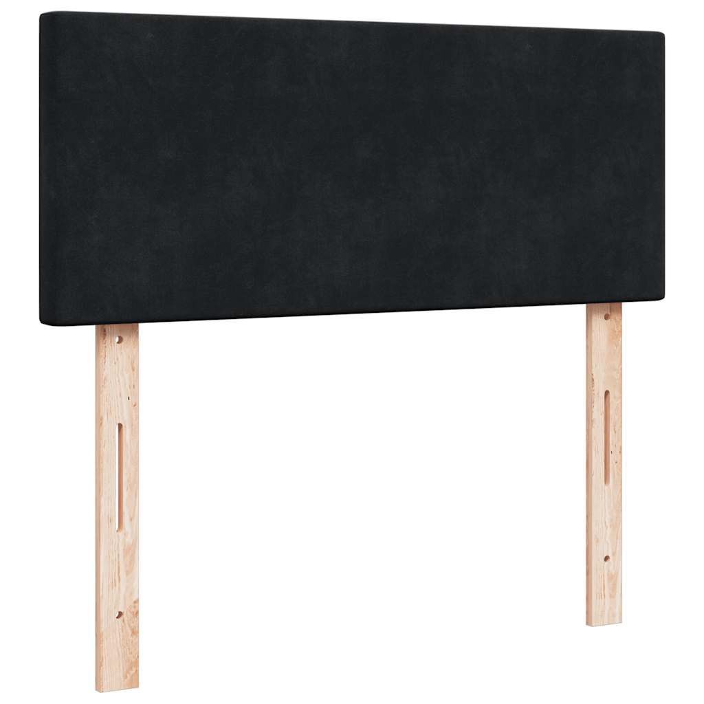 vidaXL Οθωμανικό κρεβάτι με στρώμα Μαύρο 120x190 cm Velvet