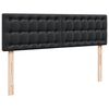 vidaXL Οθωμανικό κρεβάτι με στρώματα & LEDs Μαύρο Faux Leather