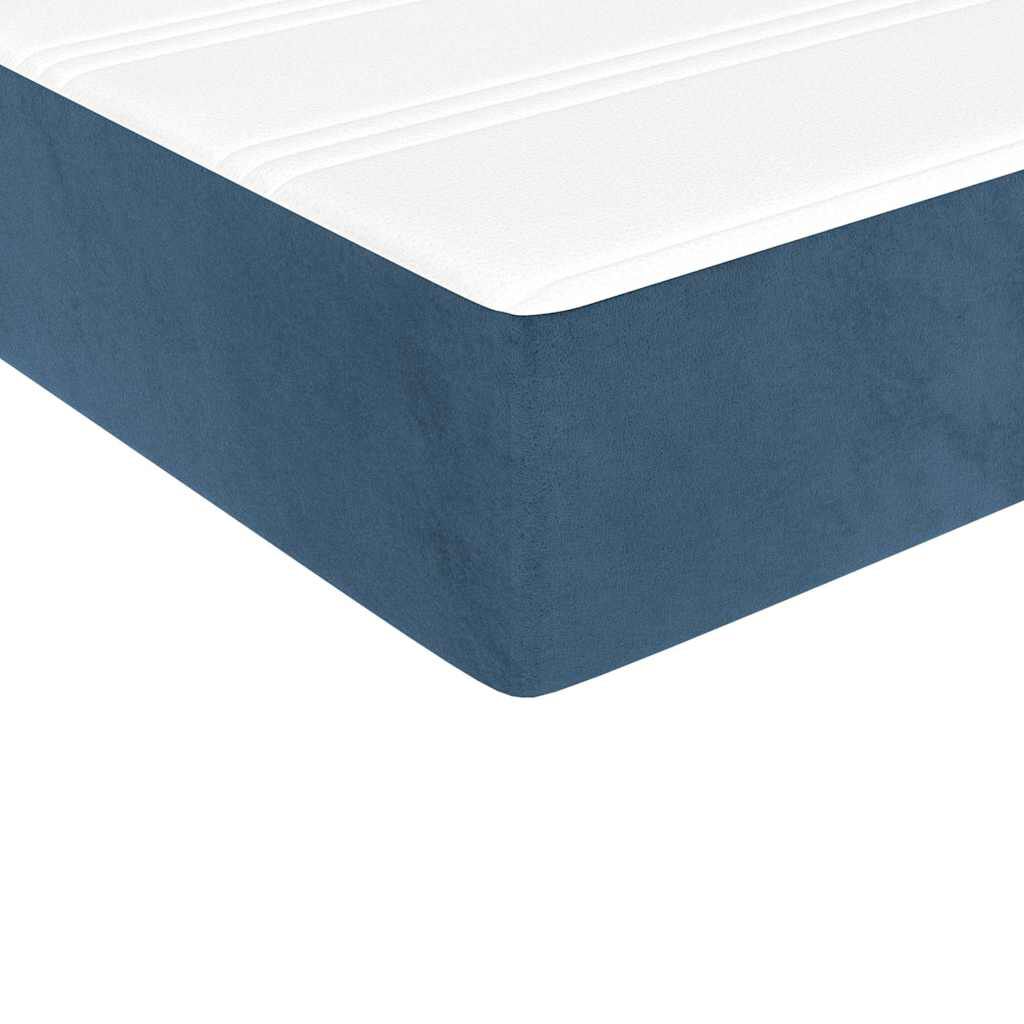 vidaXL Στρώμα με Pocket Springs Σκούρο Μπλε 80x220x20 εκ. Βελούδινο