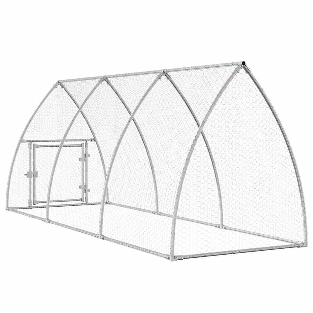 vidaXL Κοτέτσι - Κλουβί Ασημί 300x105x120 εκ. από Γαλβανισμένο Χάλυβα