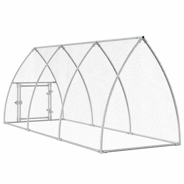 vidaXL Κοτέτσι - Κλουβί Ασημί 300x105x120 εκ. από Γαλβανισμένο Χάλυβα