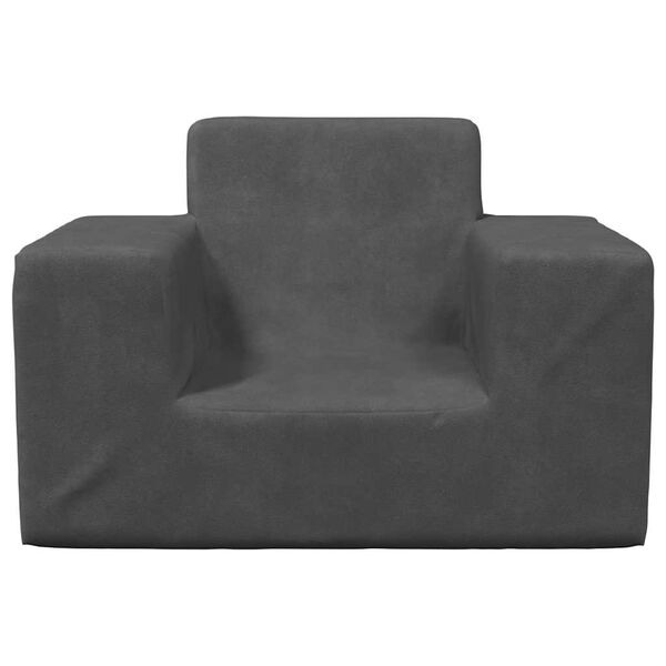 vidaXL Καναπές Παιδικός Ανθρακί από Μαλακό Βελουτέ Ύφασμα