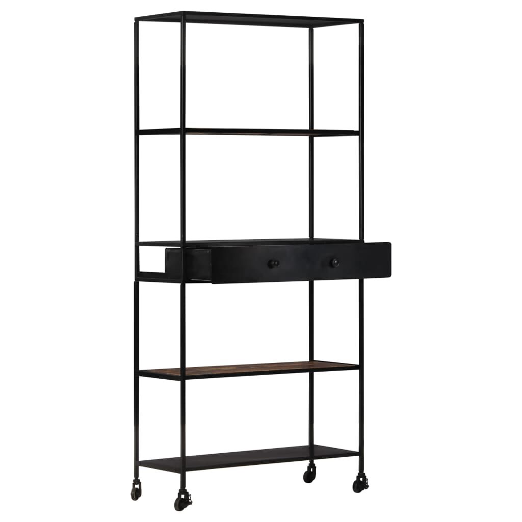 vidaXL Βιβλιοθήκη 80x35x180 εκ. από Ακατέργαστο Ξύλο Μάνγκο & Σίδηρο