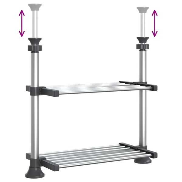 vidaXL Ράφι Κουζίνας 50x25x(50-70) εκ. από Αλουμίνιο