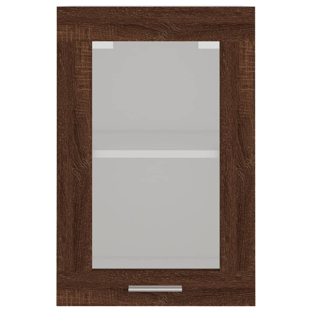 vidaXL Ντουλάπι Κρεμαστό Γυάλινο Lyon Καφέ Δρυς 40x31x60εκ. Επεξ. Ξύλο