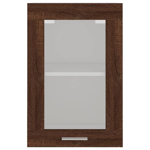 vidaXL Ντουλάπι Κρεμαστό Γυάλινο Lyon Καφέ Δρυς 40x31x60εκ. Επεξ. Ξύλο