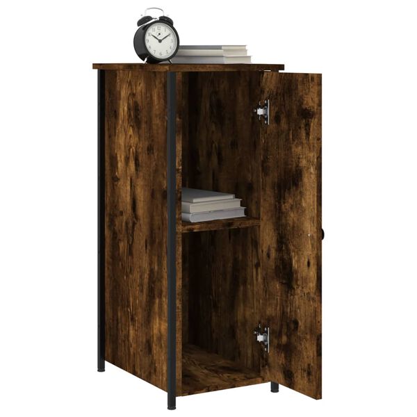 vidaXL Κομοδίνο Καπνιστή Δρυς 32 x 42 x 80 εκ. από Επεξεργασμένο Ξύλο