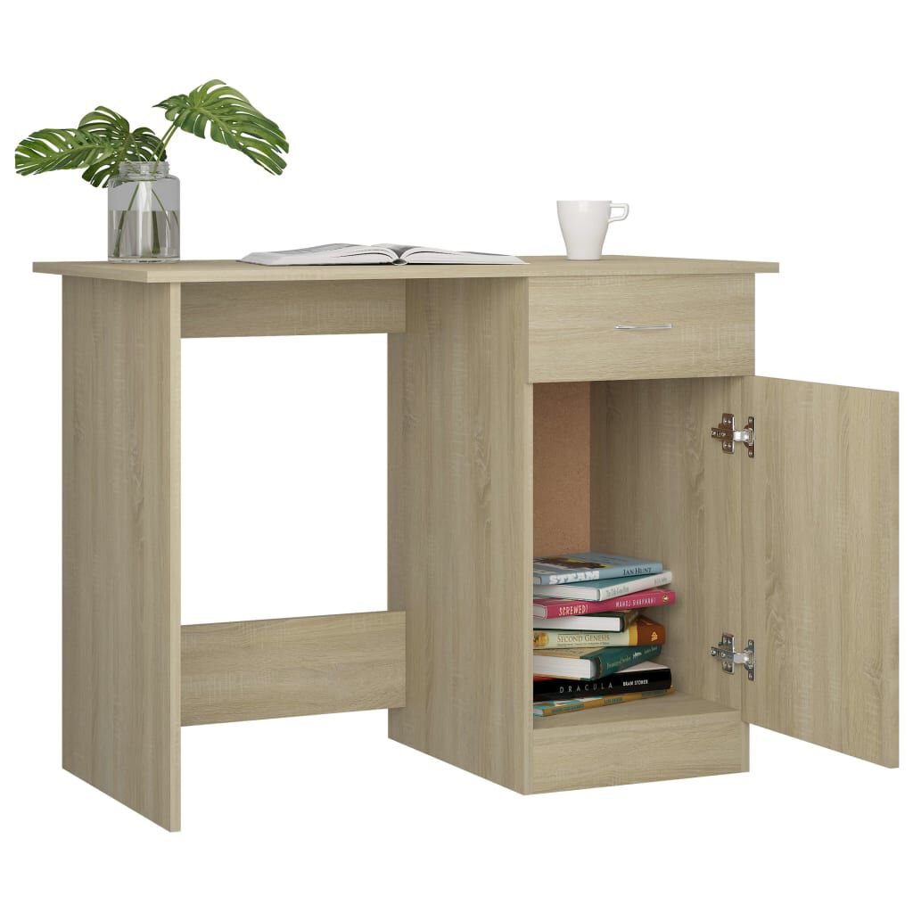 vidaXL Γραφείο Χρώμα Sonoma Δρυς 100 x 50 x 76 εκ. από Επεξ. Ξύλο