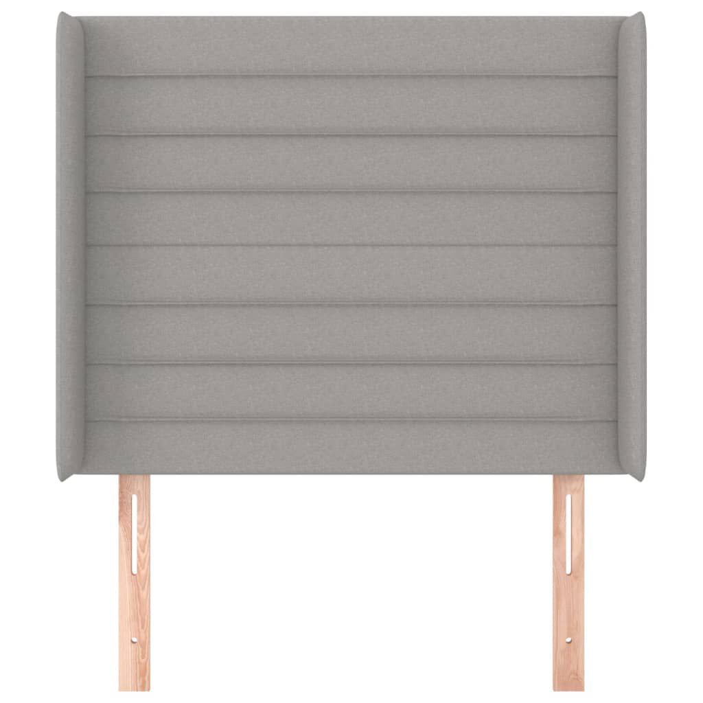 vidaXL Κεφαλάρι με Πτερύγια Ανοιχτό Γκρι 83x16x118/128 εκ. Υφασμάτινο