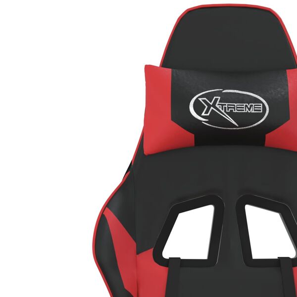 vidaXL Καρέκλα Gaming Μασάζ Μαύρο/Κόκκινο από Συνθετικό Δέρμα