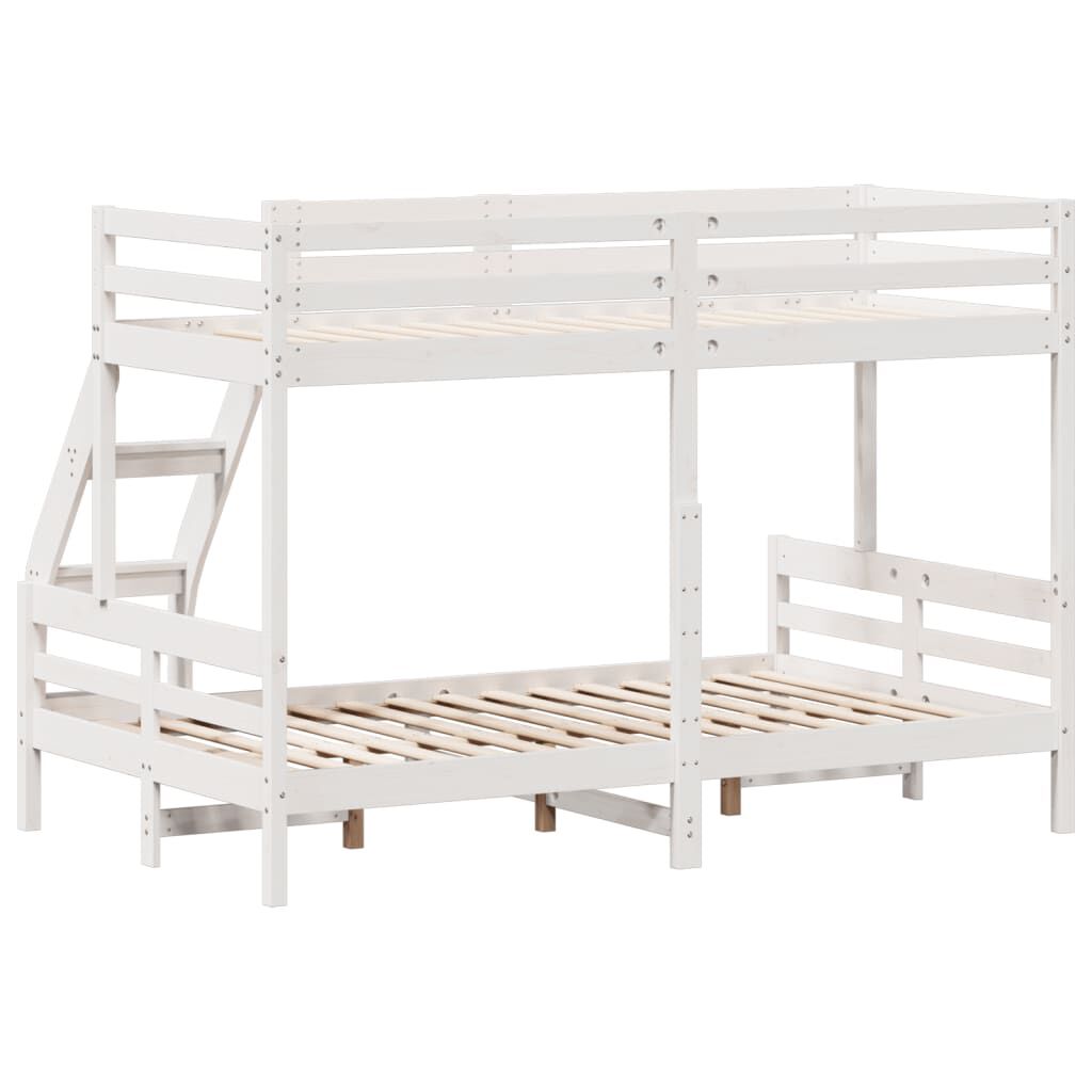 vidaXL Κουκέτα 90x200/120x200 εκ. Λευκό από Μασίφ Ξύλο Πεύκου