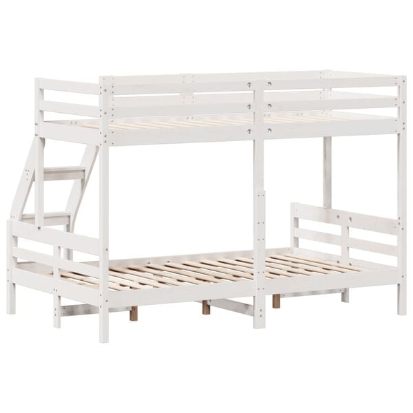 vidaXL Κουκέτα 90x200/120x200 εκ. Λευκό από Μασίφ Ξύλο Πεύκου