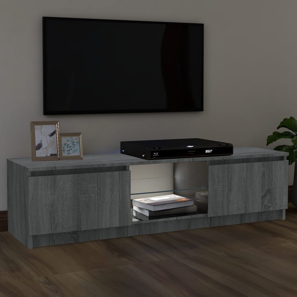 vidaXL Έπιπλο Τηλεόρασης με LED Γκρι Sonoma 120x30x36 εκ.