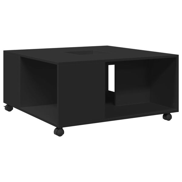 vidaXL Τραπεζάκι Σαλονιού Μαύρο 80x80x40 εκ. από Επεξεργασμένο Ξύλο