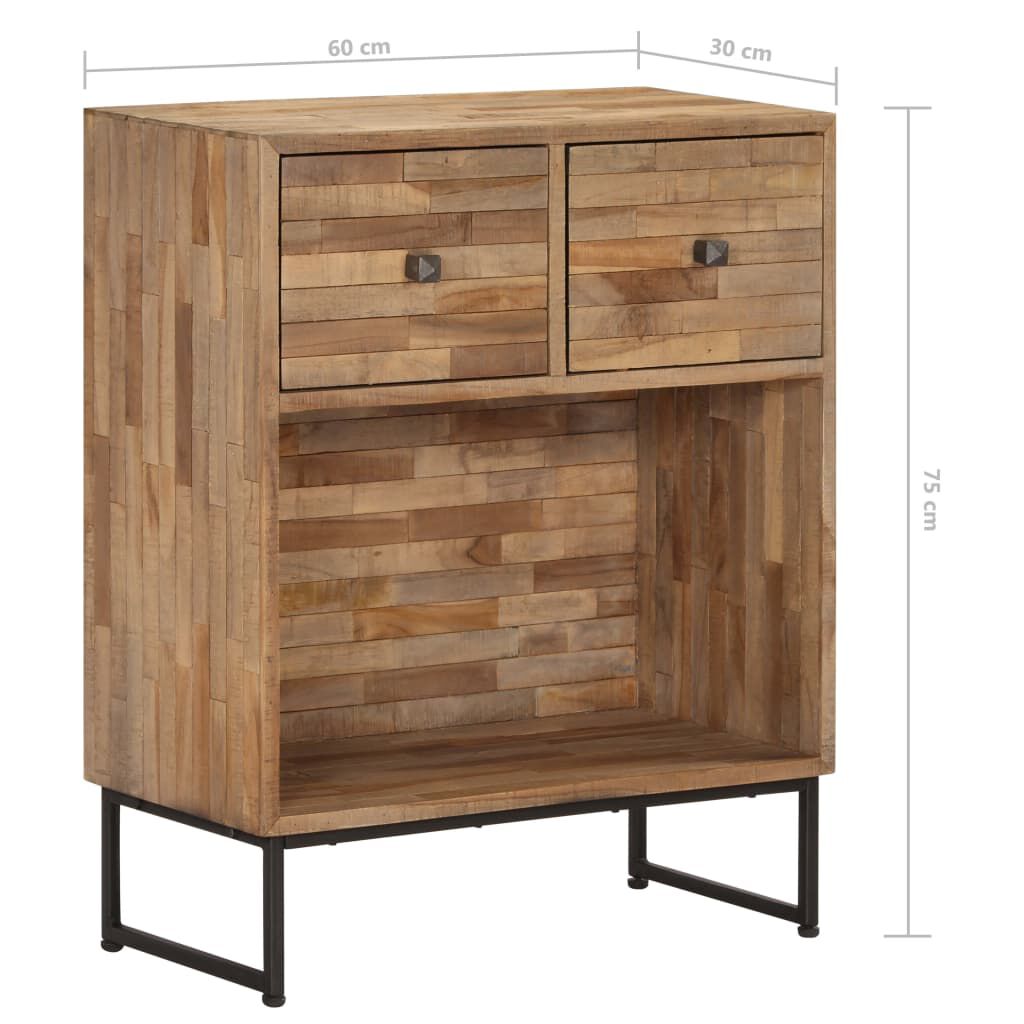vidaXL Ραφιέρα με Συρτάρια 60 x 30 x 75 εκ. από Ανακυκλωμένο Ξύλο Teak