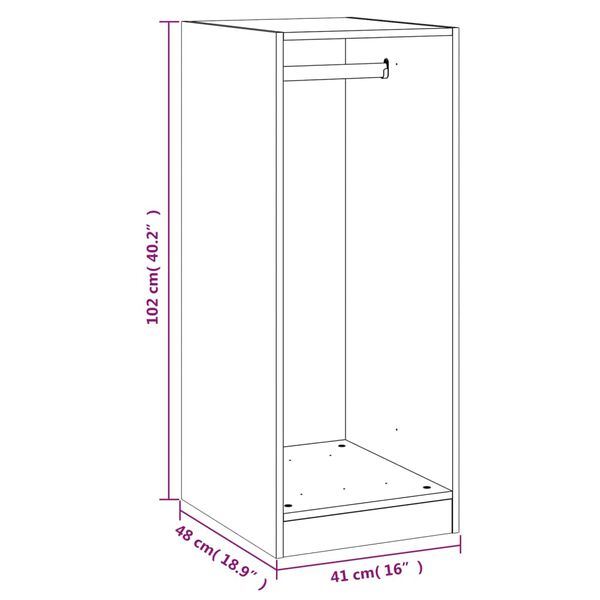 vidaXL Ντουλάπα Γκρι Sonoma 48x41x102 εκ. από Επεξεργασμένο Ξύλο