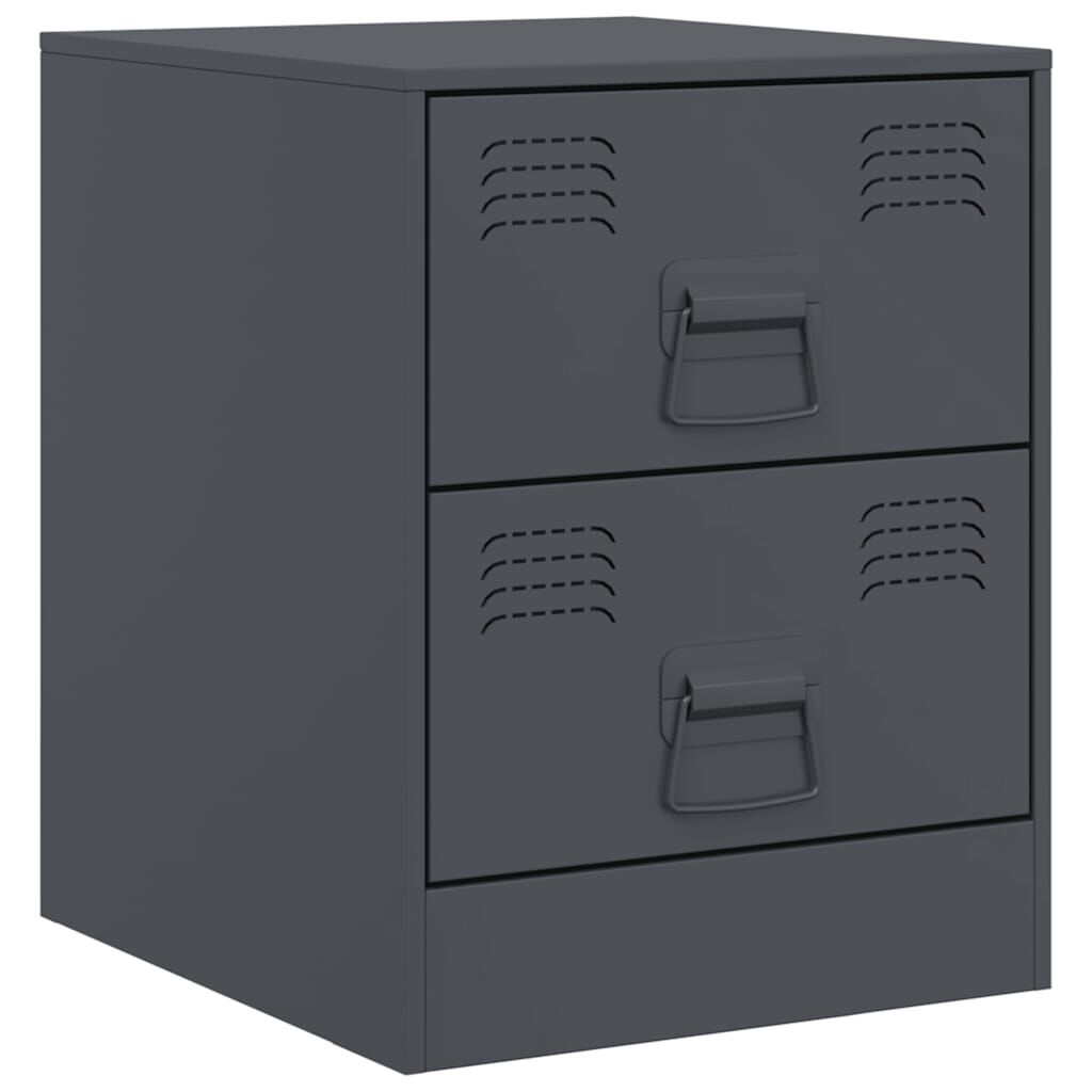 vidaXL Κομοδίνο Ανθρακί 34,5 x 39 x 44 εκ. από Χάλυβα
