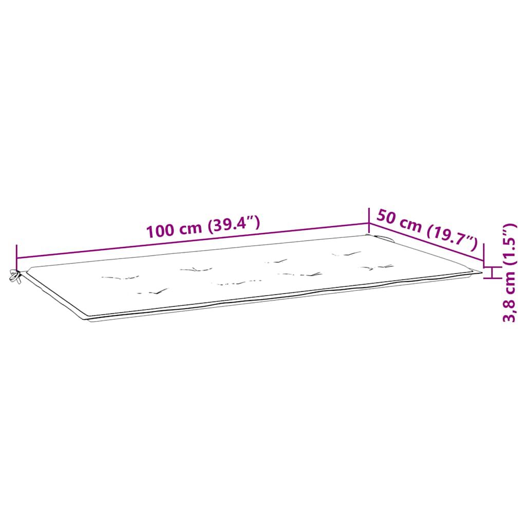 vidaXL Μαξιλάρι Πάγκου Κήπου Πολύχρωμο 100x50x4 εκ. Ύφασμα Oxford