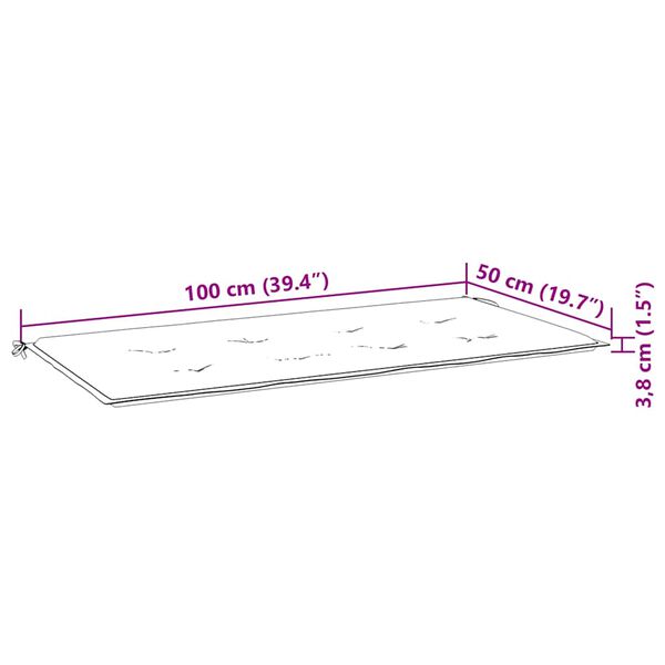 vidaXL Μαξιλάρι Πάγκου Κήπου Πολύχρωμο 100x50x4 εκ. Ύφασμα Oxford