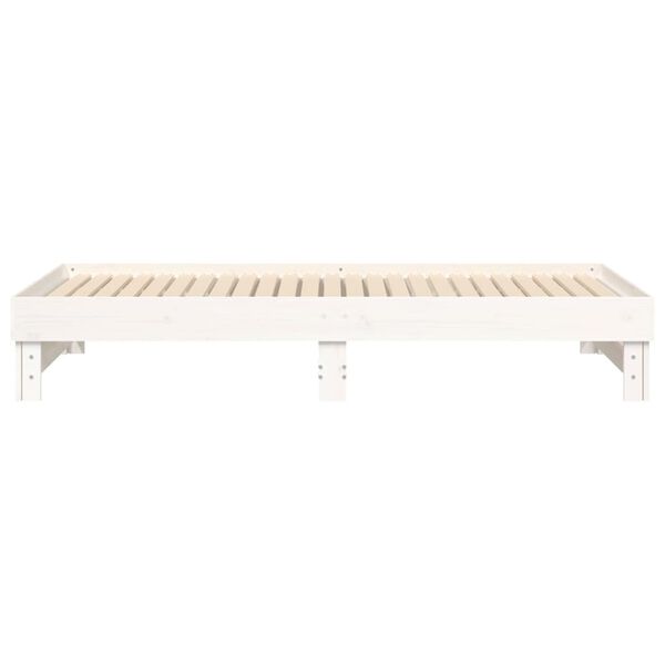 vidaXL Καναπές Κρεβάτι Συρόμενος Λευκός 2x(90x200) εκ. Μασίφ Πεύκο