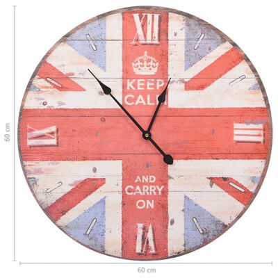 vidaXL Ρολόι Τοίχου Vintage Ηνωμένο Βασίλειο 60 εκ.